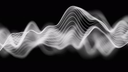 Audio White Waveform Digital Motion Loop Background Abstract Music Waves Equalizer Futuristic Sound