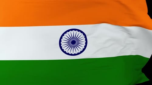 Waving Indian Flag with Ashok Chakra