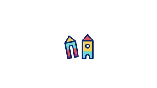 Animated Flat Design Rocket Icons for Technology Projects