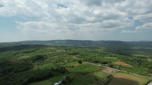 Lush Green Rural Landscape from Above