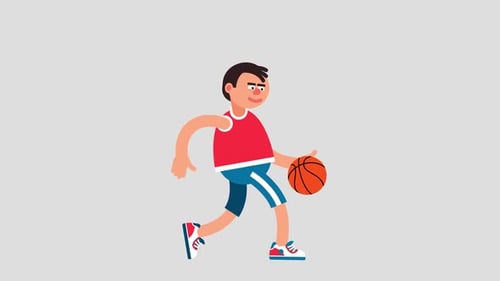 Joueur de basket-ball dribblant un ballon