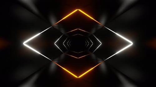 Orange And White Neon Light Tunnel Background Vj Loop In 4K