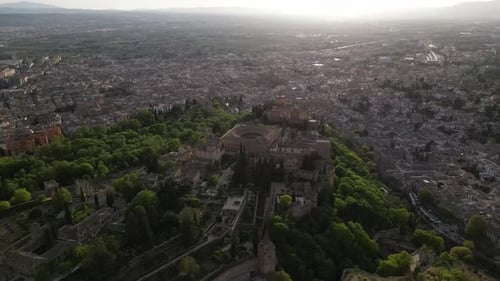 Aerial View of Alhambra Palace, Granada, Spain
