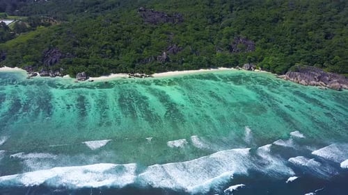 Africa Indian ocean Seychelles La Digue Anse Source d'Argent Beach Drone Shooting