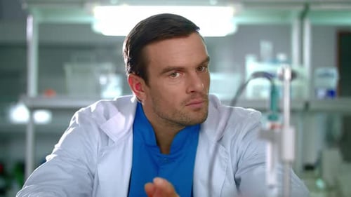 Portrait of Scientist in Lab. Close Up of Chemist in Chemical Laboratory