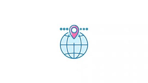 Minimalist Globe with Location Pin Animation