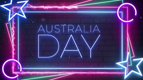 Australia Day Neon Title Animation