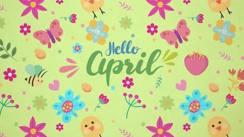 Hallo April Spring, nahtlose Loop-Hintergrundanimation