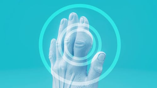 3D Medical Scan of Human Hand with Pulsing Pain Points