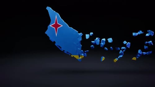 Aruba Karte mit Flagge