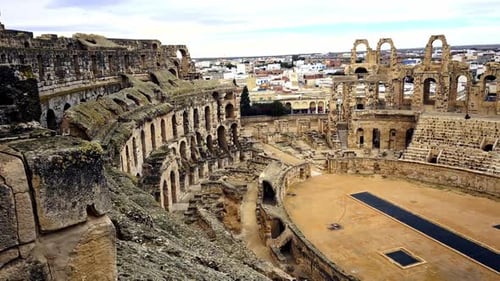 Un incroyable amphithéâtre se promène à El Jem, en Tunisie, des panoramas à 360 degrés Vidéo 5 : T