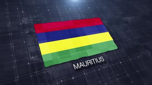 Mauritius Flag Displaying