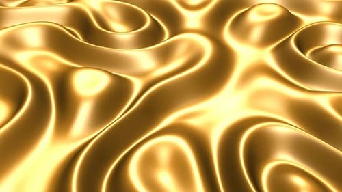 Seamless Looping Abstract Gold Fluid Surface Animation