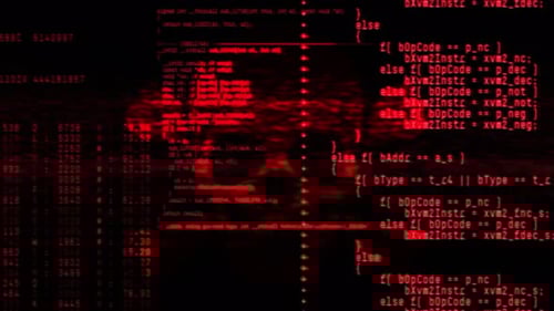 Glitching Red Skull and Code Cyber Attack Warning