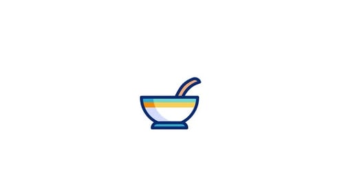 Animated Bowl and Spoon with Steam Icon