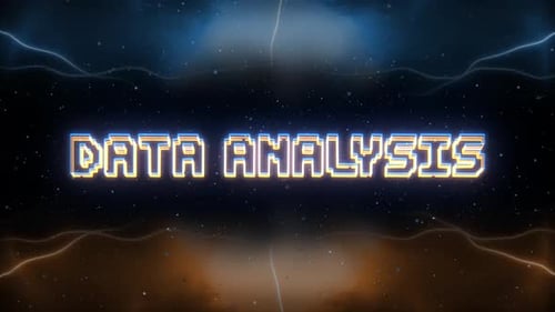 Retro Pixel Neon Data Analysis Title Reveal