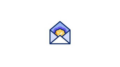Envelope Opening with Discount Notification Icon Animation