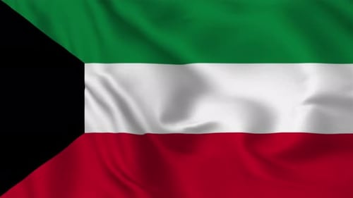 Kuwait National Flag Waving Seamless Animation