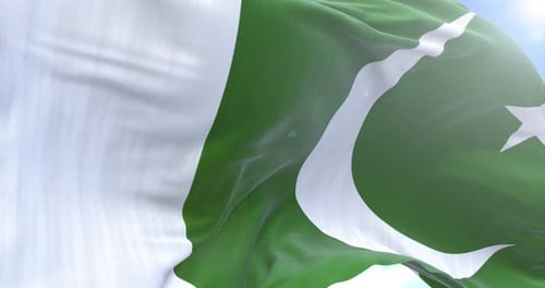 Realistic Pakistan Flag Waving in the Wind