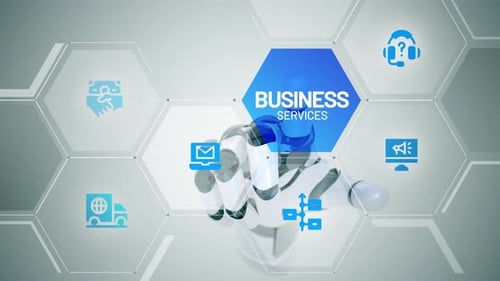 Touchscreen-Animation für Unternehmensdienstleistungen
