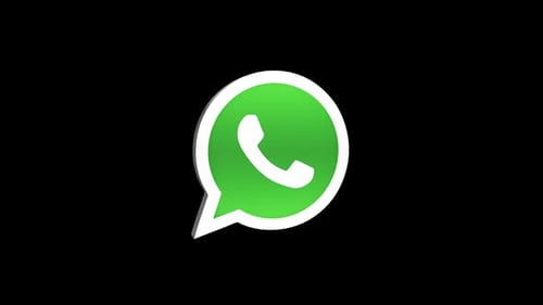 Logotipo 3D do WhatsApp com canal alfa