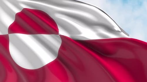 Realistic Waving Greenland National Flag Animation
