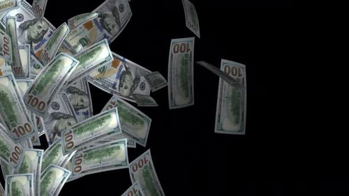 Falling Hundred Dollar Bills Animation