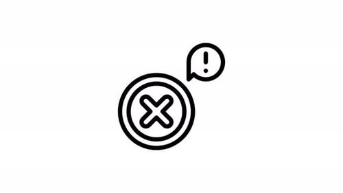 Minimalist Animated Error X Mark and Warning Exclamation Icon