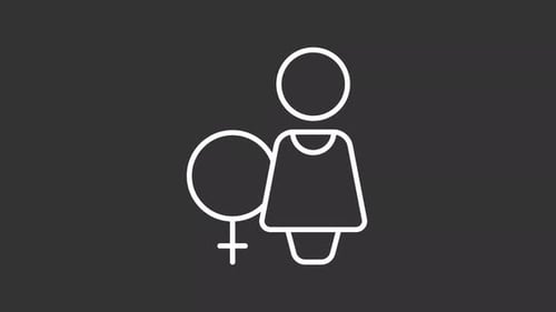 Woman white line animation