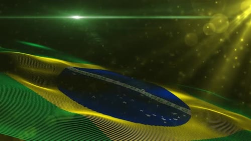 Brasil Digital Particles Flag