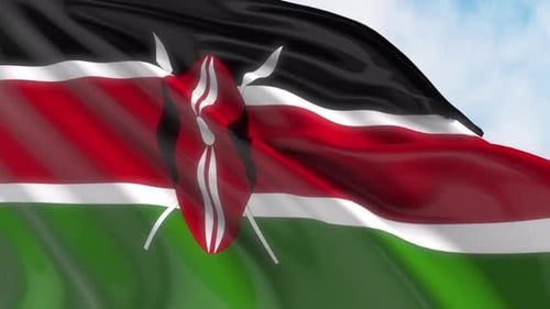Seamlessly Looping Waving Kenyan Flag Animation