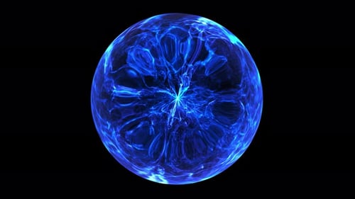 Animated Blue Energy Sphere Loop Background