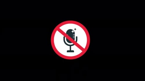 No hay señal de Audio Generada por Ai. Vídeo de animación sobre el concepto de prohibición de iconos de inteligencia artificial - Transparente