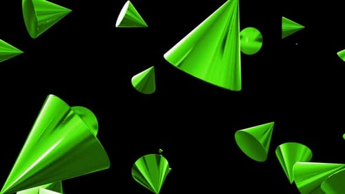 Geometric Shapes Cone Green Loop