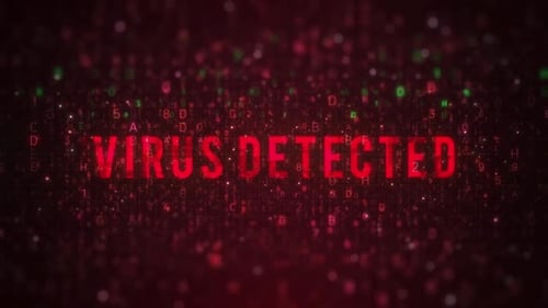 Futuristic Digital Virus Detected Text Animation