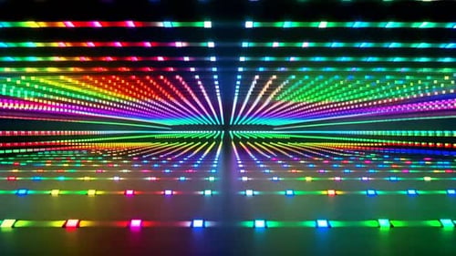Abstrakter mehrfarbiger LED-Licht-Tunnelbewegungshintergrund W