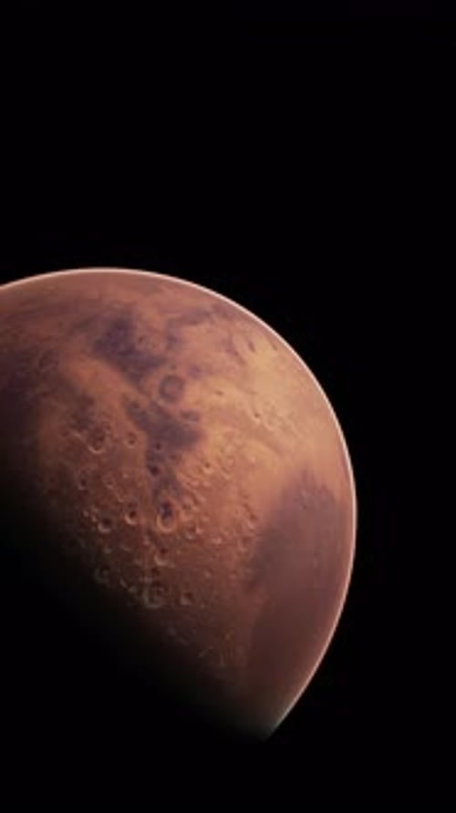 Amazing Red Planet Mars in Deep Stellar Space