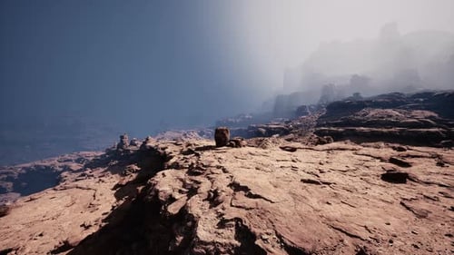 Twilight Over Desert Canyon Cliffs