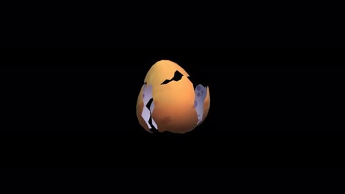 Stylized 3D Egg Cracking Animation Alpha Channel Reveal