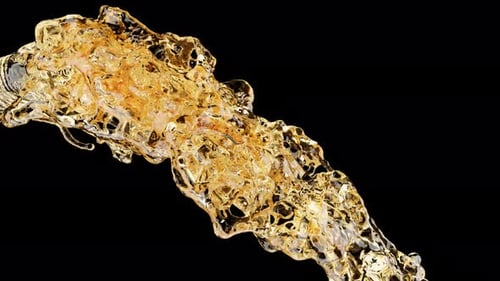 Oil Splash Jet Stream on Black Super Slow Motion 1000 FPS