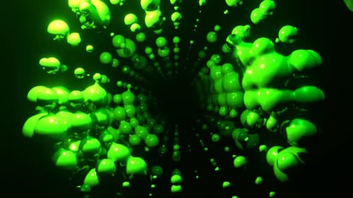 Green Bubble Fantastic Shape Shifting Corridor Background Vj Loop in 4K