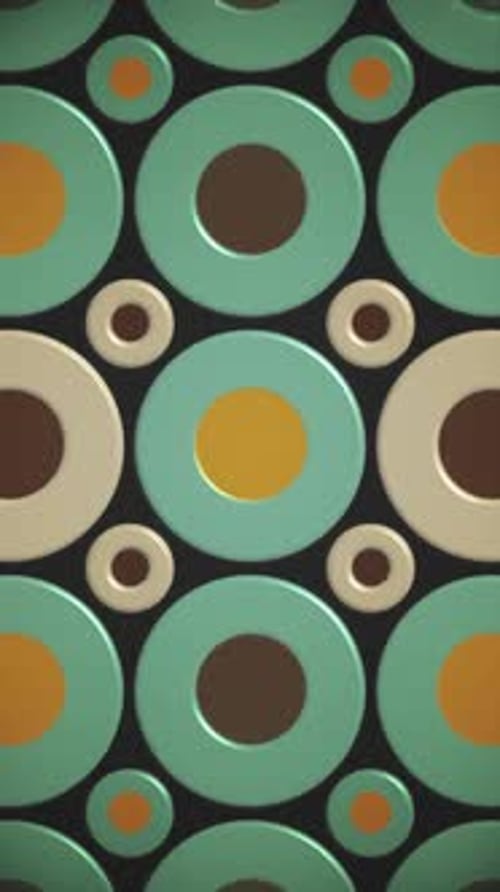 Retro Animated Circles Looping Background Pattern