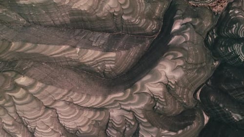 Aerial View of Layered Geological Formations