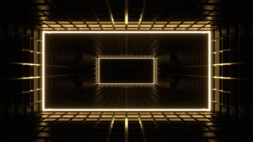 Purple And Yellow Neon Pointer Arrow Tunnel Background Vj Loop In 4K