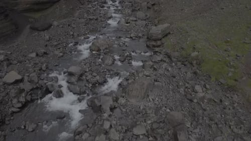 Rugged Terrain and Stream in Iceland