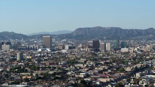 Downtown Los Angeles Flyover By Aerial Drone