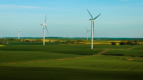 Producing Ecological Electricity Using Rotating Wind Turbine Generators Generating Renewable Energy