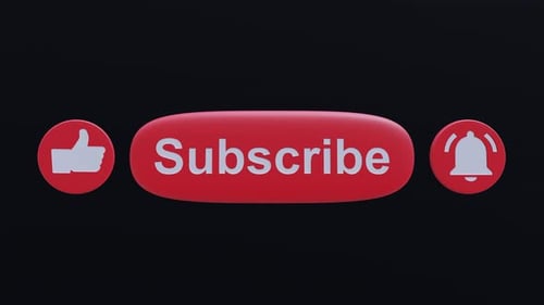 Like Subscribe and Notify Falling and Rotating 3d Buttons Animation