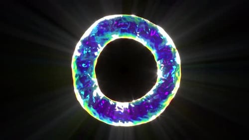 Color Magic Shine Circle Portal on Black Bg Able to Loop Endless
