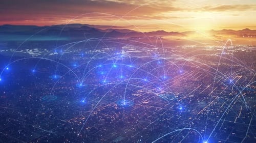 Digital Technology City And 5G Network Signal Transmission